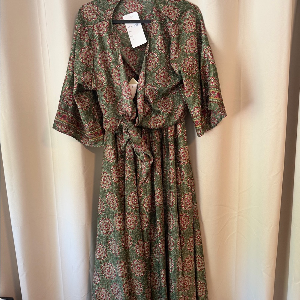 Floral Green Wrap Skirt